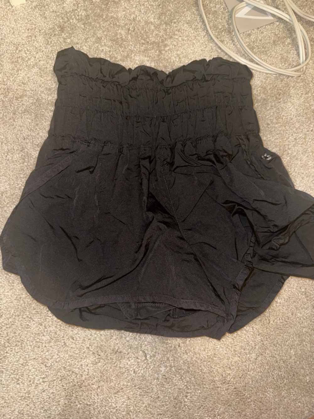 Free People Black Women's High-Waist Smocked Shorts